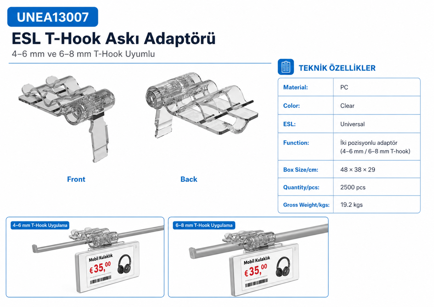 Two-Position ESL T-Hook Adaptor