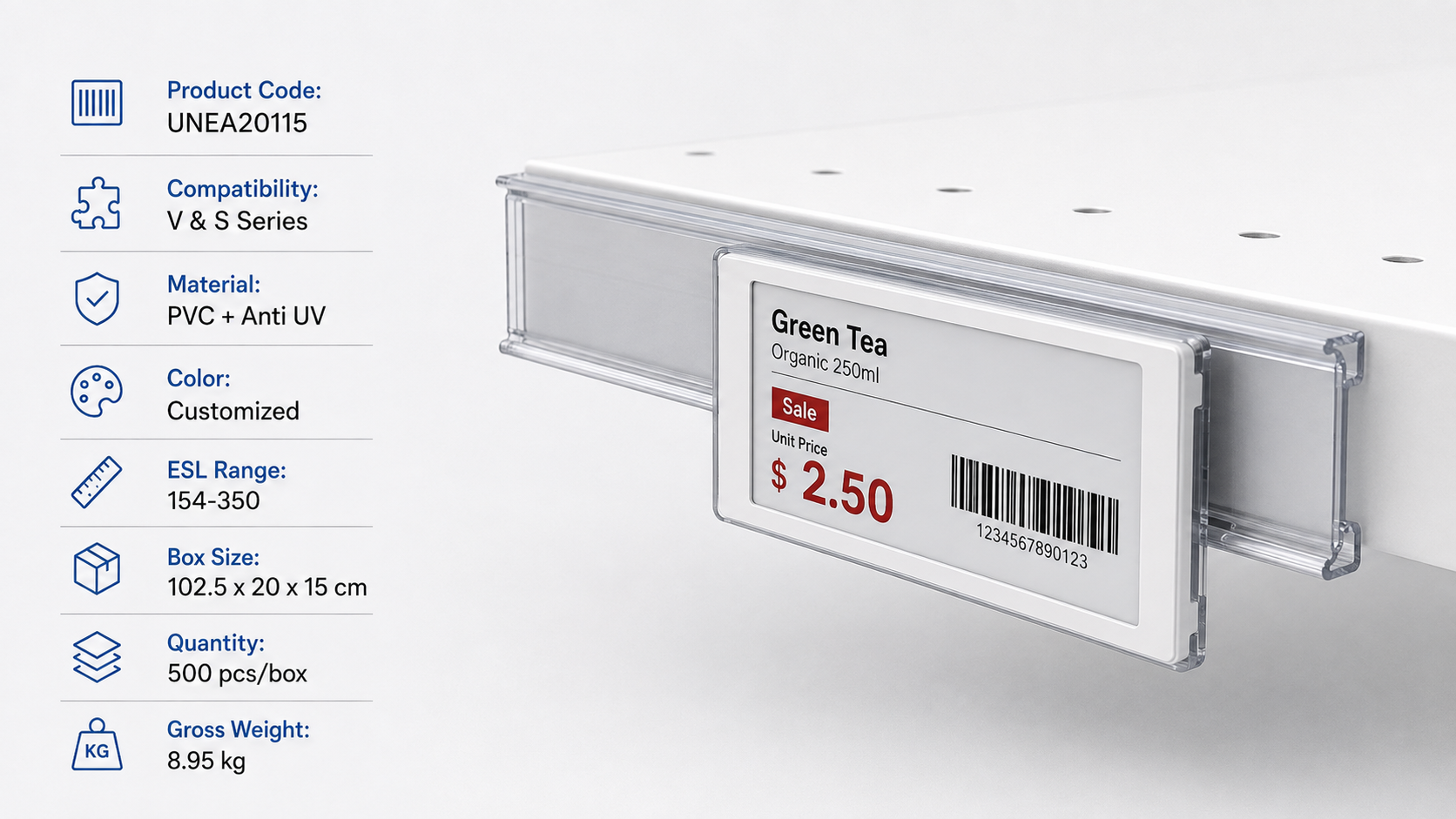 Secure and Organized ESL Mounting for Shelf Edges