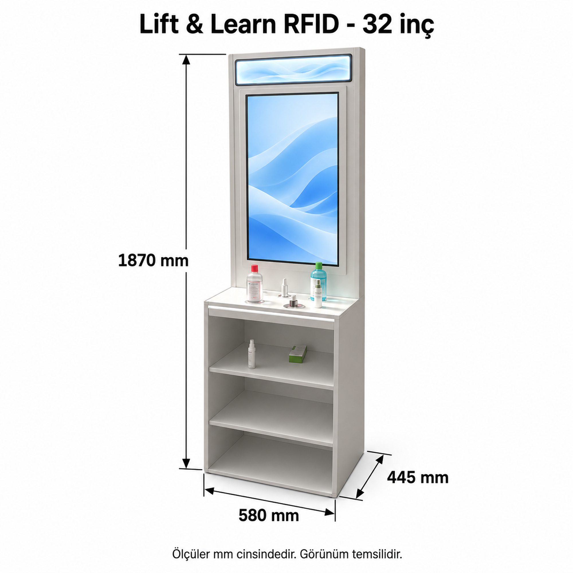 32 inç RFID referans konfigürasyonu - Product Dimensions HD