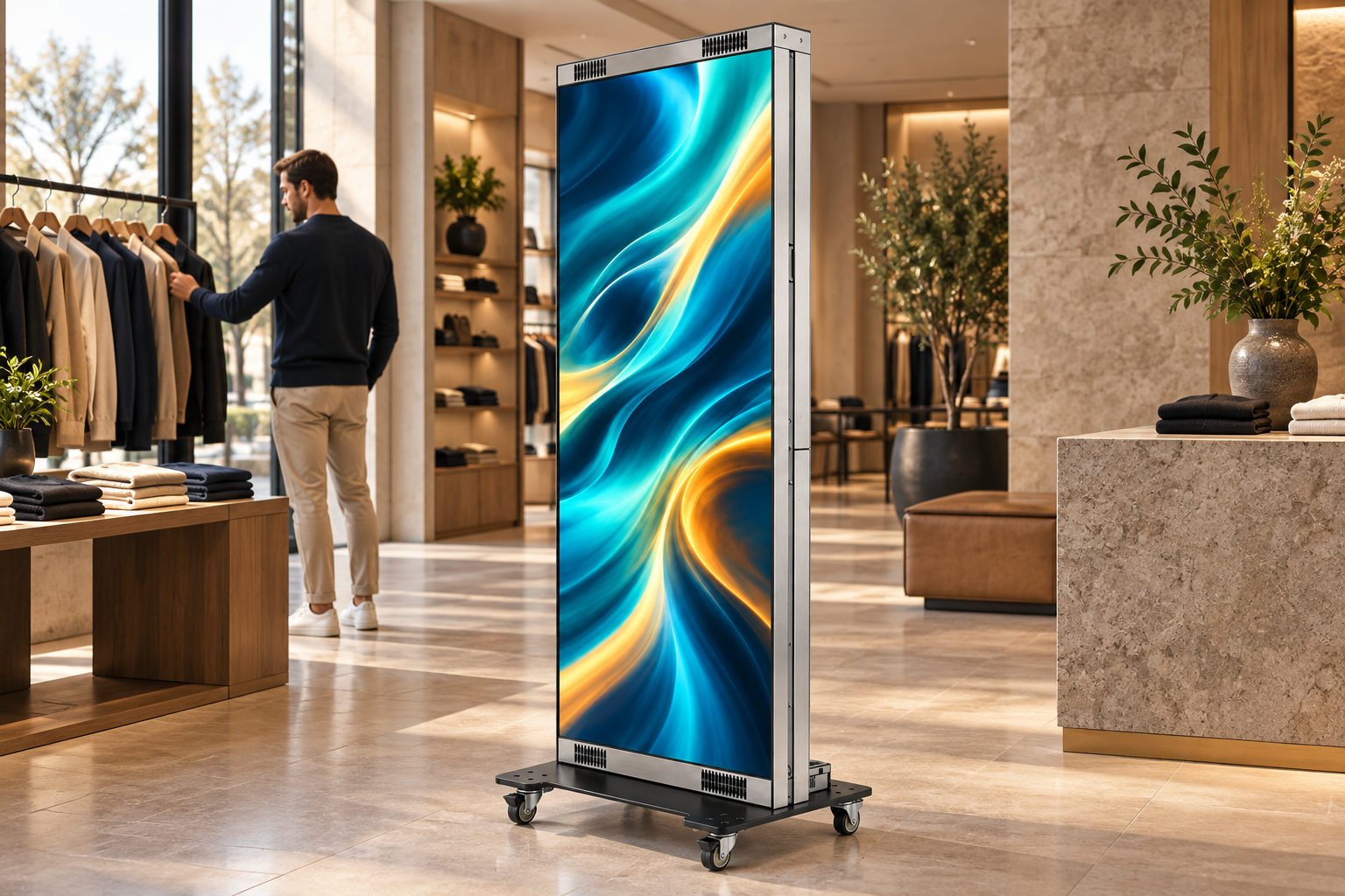 DuoFold 80″ LED Poster Totem — Katla, Çevir, Sergile