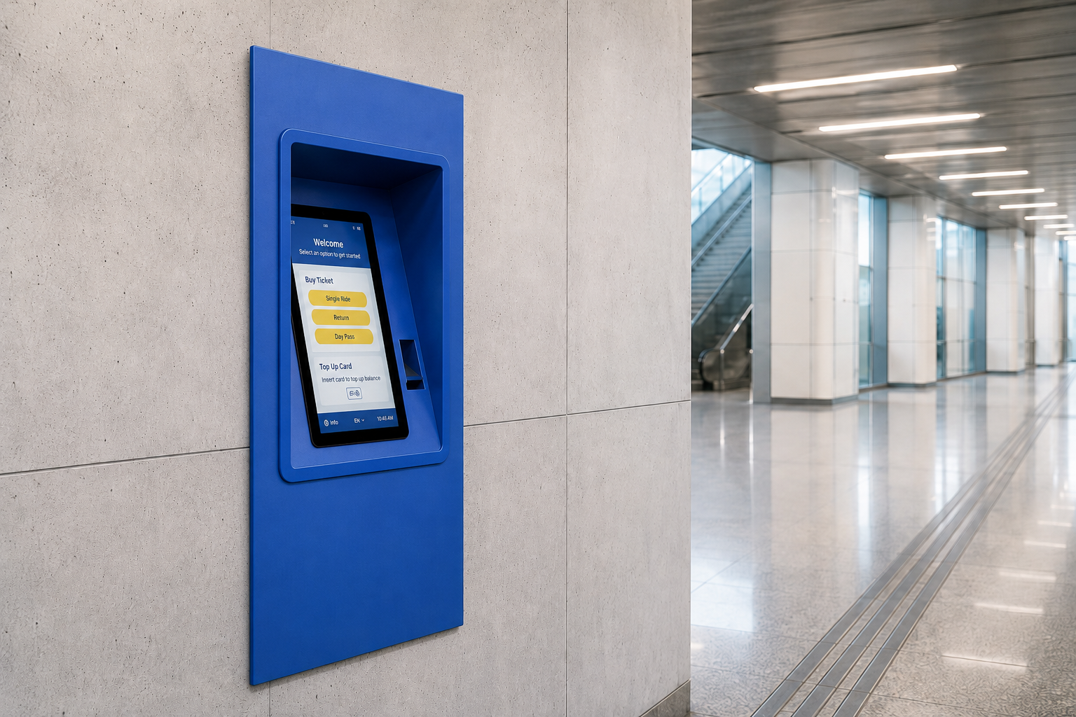 Space-Saving Wall-Recessed Kiosk Design