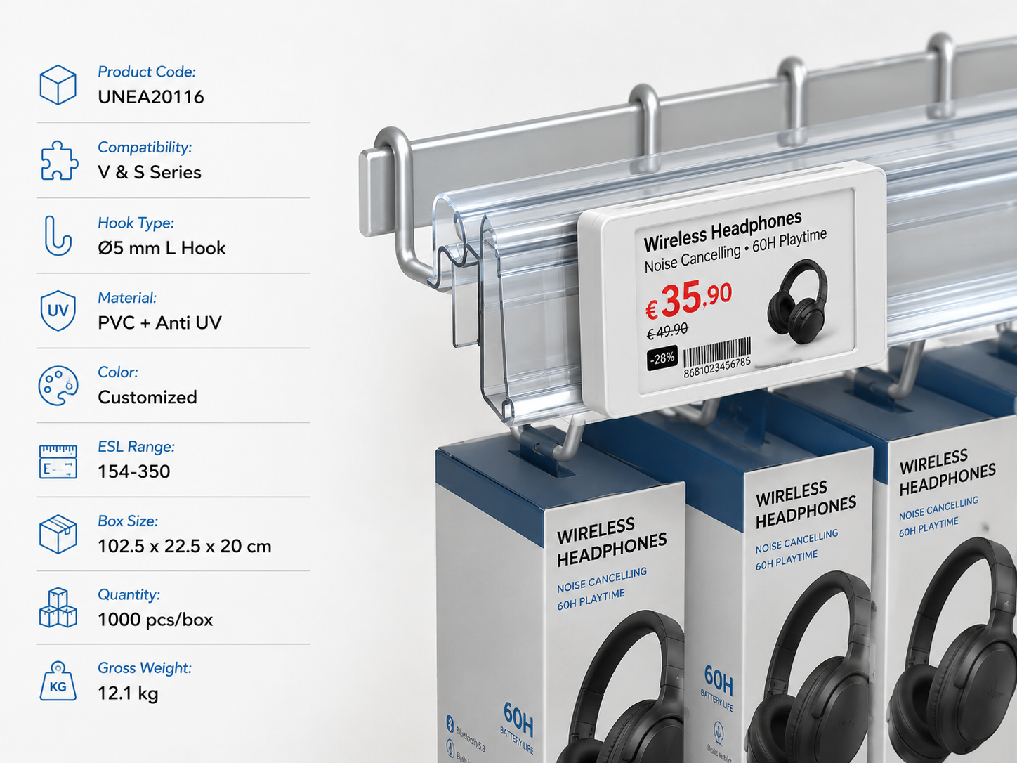 ESL Mounting Solution for Ø5 mm L Hooks